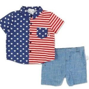 Quiltex American Flag 4th of July Set 3-6M